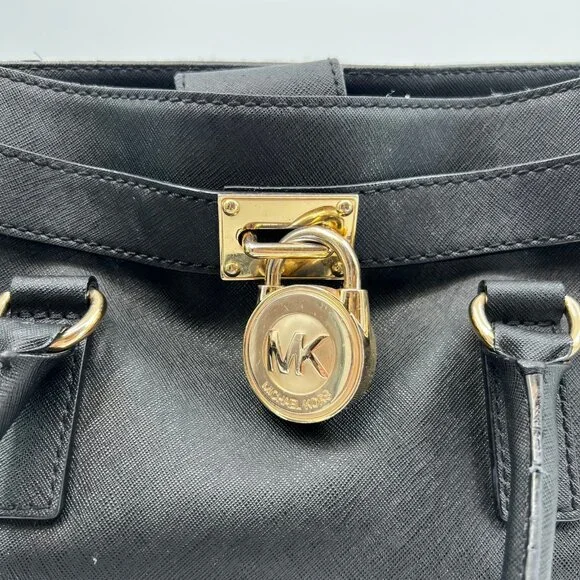 Michael Kors Black Chain Strap Shoulder Bag | Gold Hardware - Picture 7 of 10